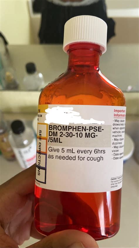 Brom/PSE/DM Cough ; Brompheniramine Maleate, 2 mg ; Pseudoephedrine HCl, 30 mg ; Dextromethorphan HBr, 10 mg . . Bromphen pse dm cough syrup